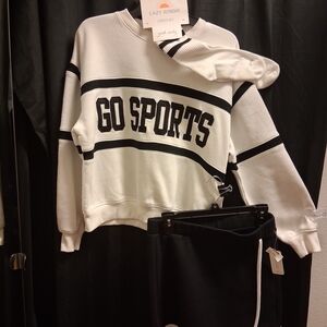 Lazy Sunday Cream and Black 3-Piece Set with Socks